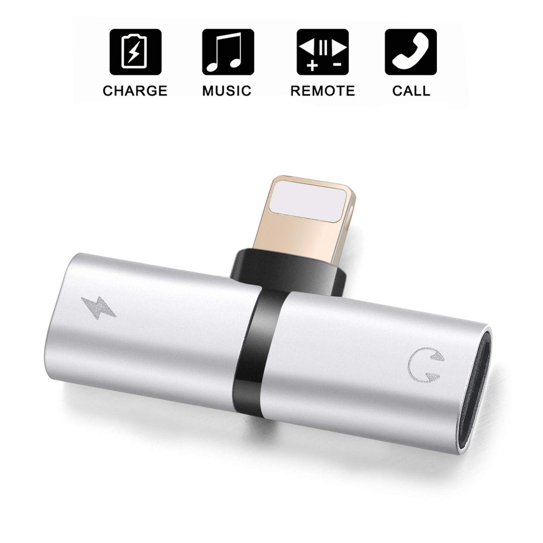 accesorios para electronica - Adaptador Para Audifonos Y Carga Simultanea iPhone 8 9 Y X 12 2