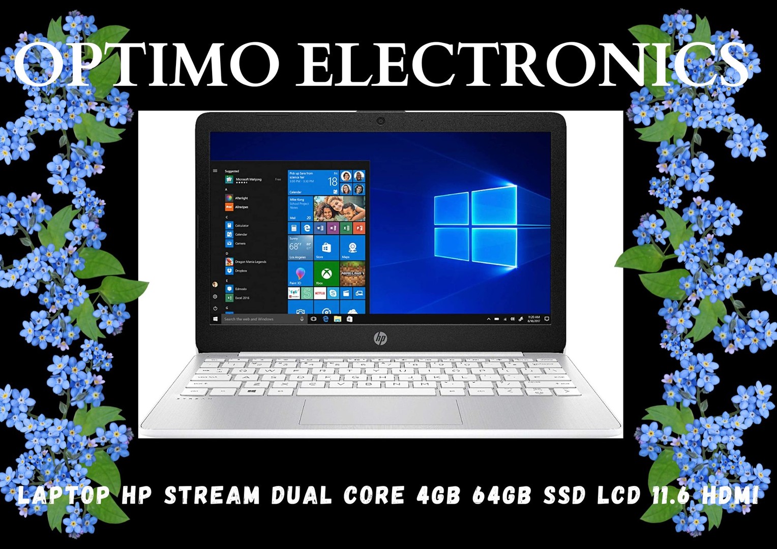 computadoras y laptops - LAPTOP HP STREAM DUAL CORE 4GB 64GB SSD LCD 11.6 HDMI
