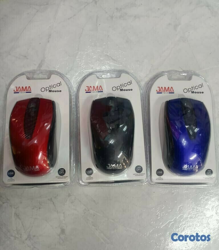 computadoras y laptops - MOUSE OPTICO USB  EN COLORES , NEGRO, ROJO, AZUL  

