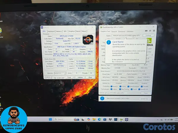 computadoras y laptops - Laptop ACER Nitro ANV15 Ryzen 5 7535H, RTX 4050, 1 9