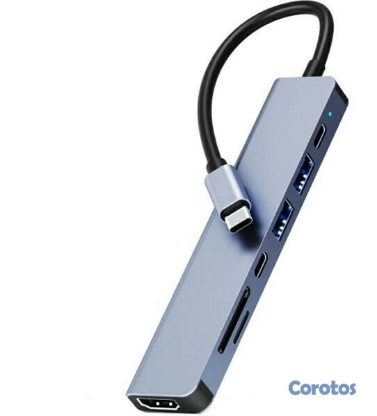 otros electronicos - Adaptador tipo C- USB C 7 en 1 a con conector HDMI 2