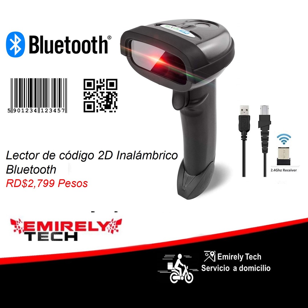equipos profesionales - Lector De Codigo 2D De Barra inalambrico Bluetooth Para Puntos De Ventas