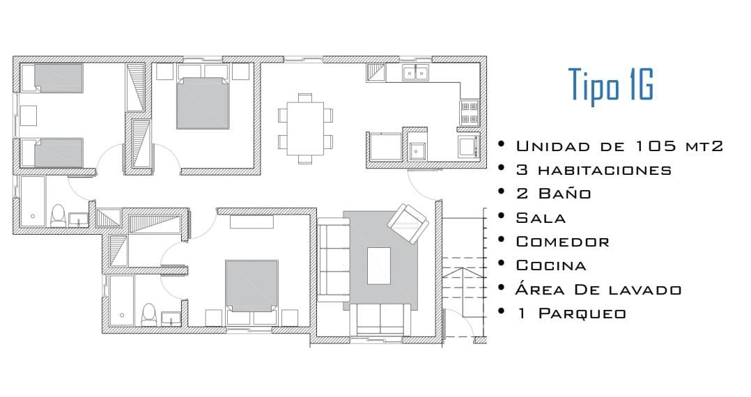 apartamentos - NUEVO PROYECTO, COST VED. 2H desde US$ 112,500 
 aptos 3H desde US$ 140,000  8