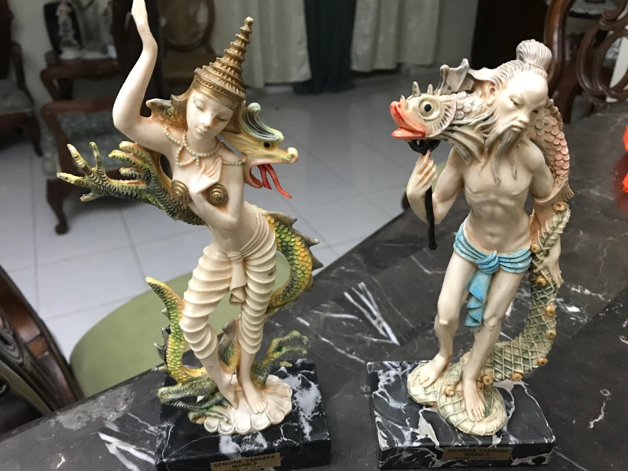 decoración y accesorios - Figuras con base en mármol
