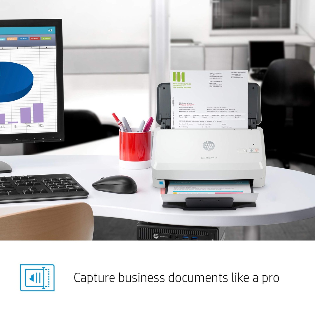 impresoras y scanners - SCANNER HP SCANJET PRO 2000 S2 SHEETFEED SCANNER - LETTER - 35 PPM / 75 IPM - 12 2