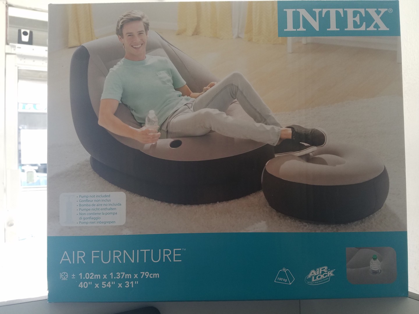 muebles y colchones - Sillon + reposapiés inflable INTEX  2