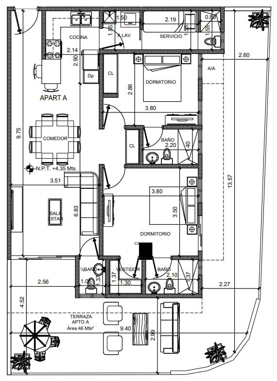 apartamentos - Apartamento de 2 Habitaciones en Urbanización Tropical 5