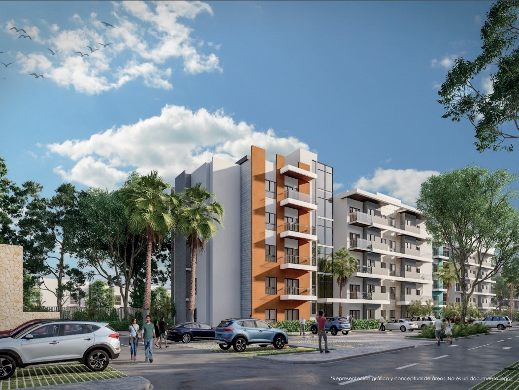 casas vacacionales y villas - Apartamento moderno 2 habitaciones  en  District  Ciudad del sol Bávaro