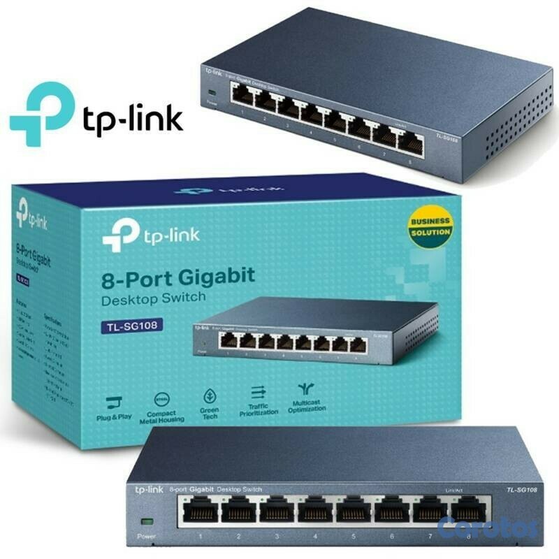 computadoras y laptops - SWITCH 8 PUERTOS TP-LINK TL-SG108, NO ADMINISTRABLE/DESKTOP, 8 PUERTOS GIGABIT 