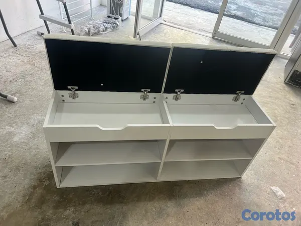 decoración y accesorios - BANCO PARA ALMACENAR ZAPATOS BLANCO  4