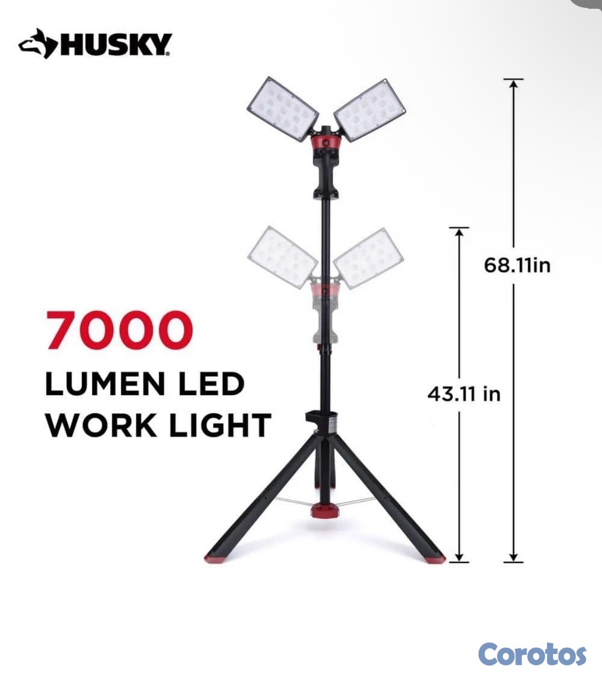 accesorios para electronica - Husky 7000 Lumens Portable Corded LED Work Light with Tripod 3