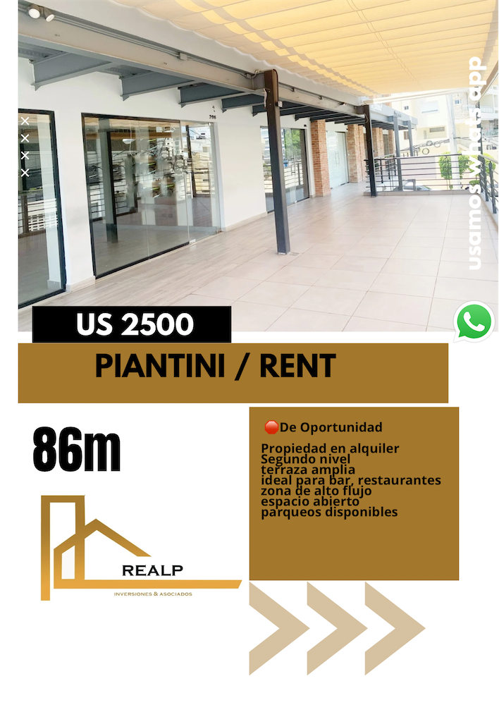 oficinas y locales comerciales - Local con terraza en Piantini