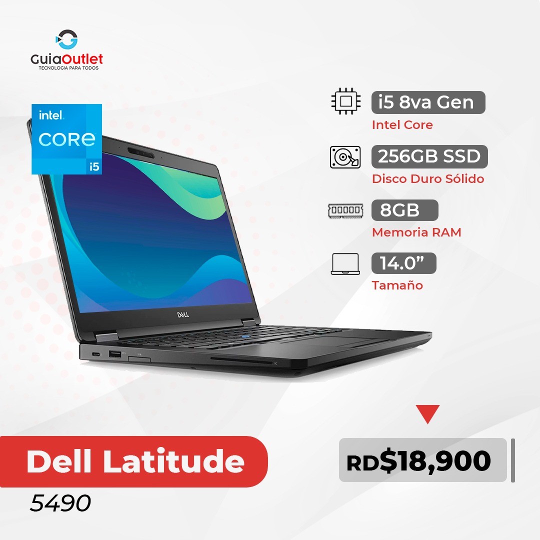 computadoras y laptops - Dell Latitude 5490 8va Gene Core i5  8GB RAM, 256GB SSD  Laptop 