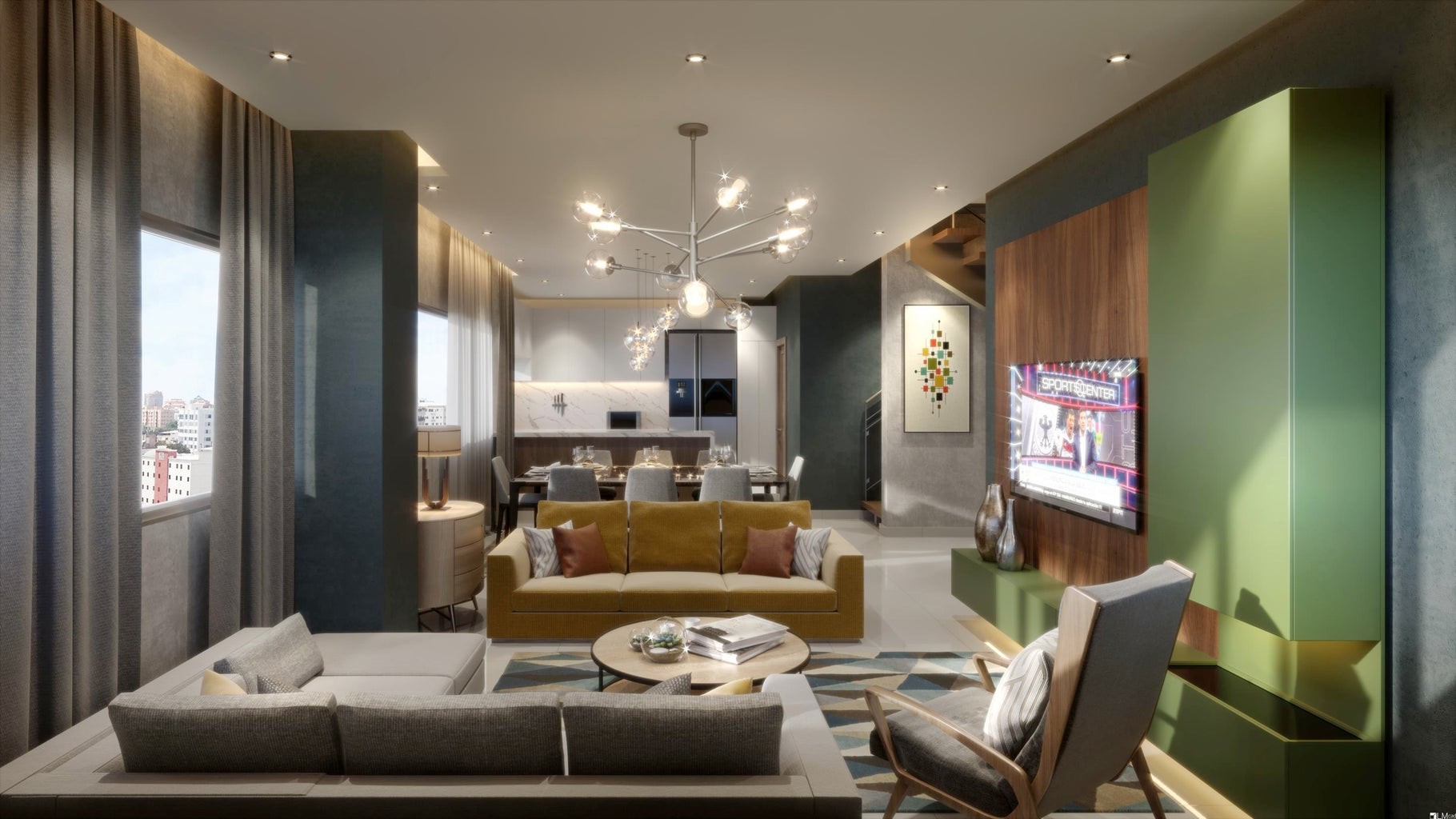 apartamentos - Apartamento con amplio lobby de dos habitaciones en Naco 2