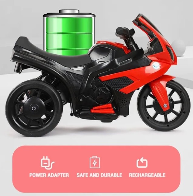 juguetes - Motorcito eléctrico para niños de tres ruedas recargable, motor moto 3