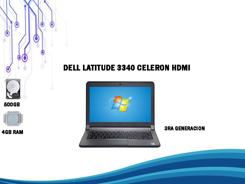 9.500 Laptop Dell Latitude 3340 HDMI 500GB  / 4GB RAM 13.3 PULGADA