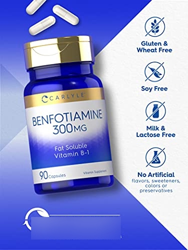 Salud y Equipamiento Médico - Benfotiamina 300mg 90 Capsulas | Vitamina B1 | Promueve El A 4