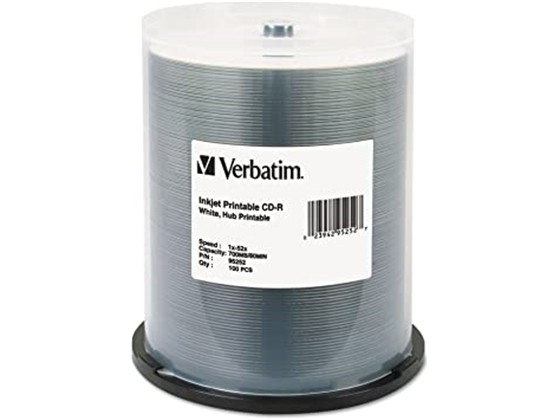 impresoras y scanners - CD-R VERBATIM 80M/700, 52X WHITE INKJET HUB PRINTIABLE, 100PK 0