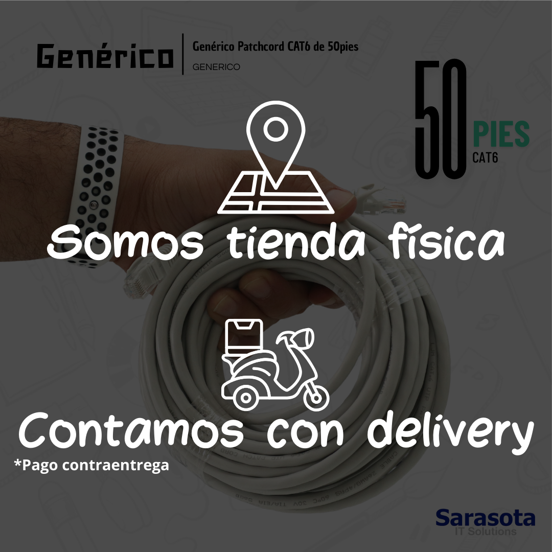 accesorios para electronica -  Patch Cord RJ45 CAT6 de 50 pies (Somos Sarasota) 1