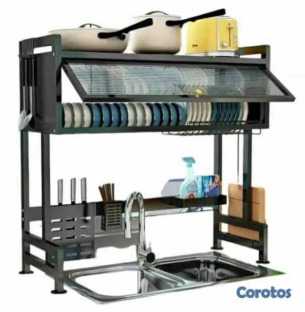 cocina - Escurridor de platos con tapa grande 2