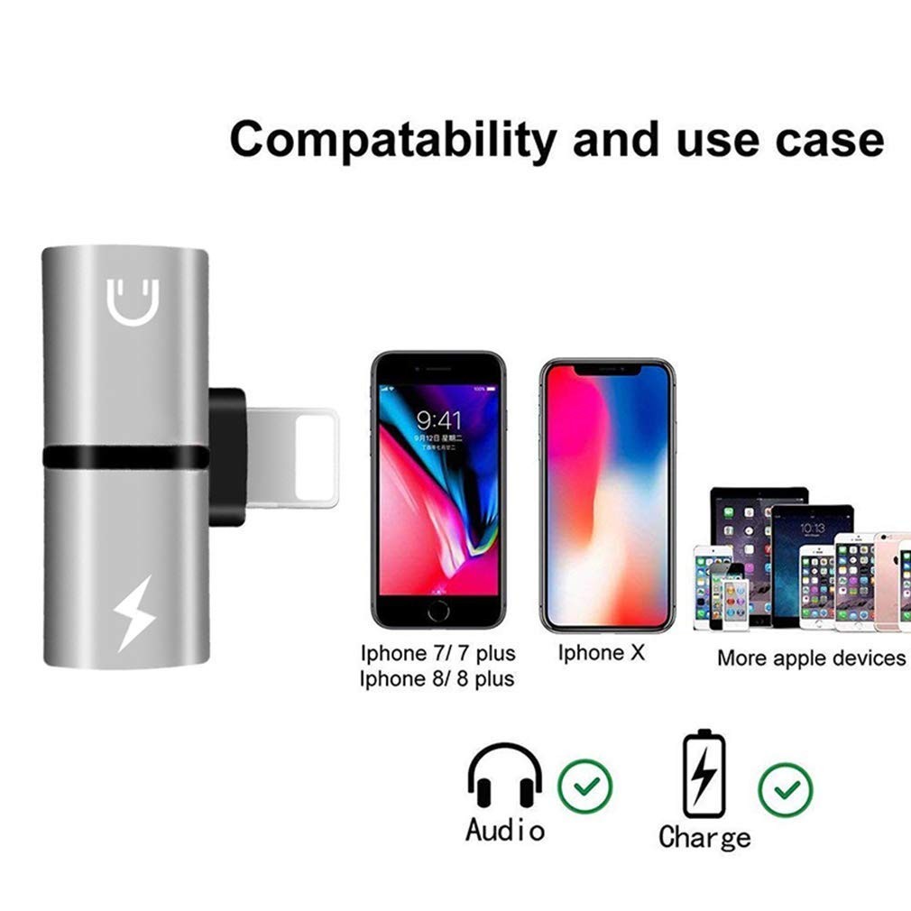 accesorios para electronica - Adaptador Para Audifonos Y Carga Simultanea iPhone 8 9 Y X 12 6
