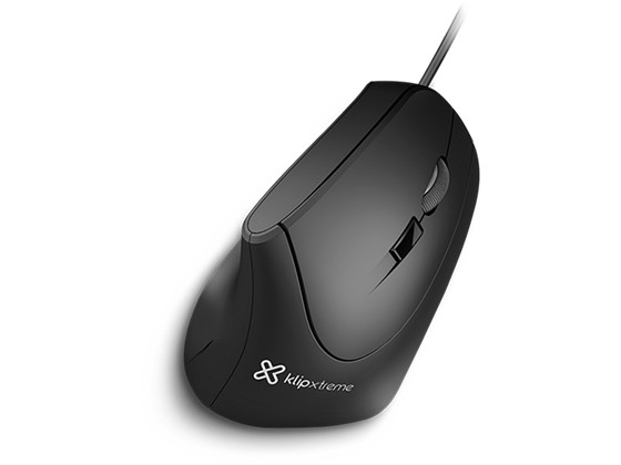 computadoras y laptops - MOUSE OPTICO KLIPX KROWN, WIRELESS, VERTICAL, 6 BOTONES, 1600 DPI, BLACK 