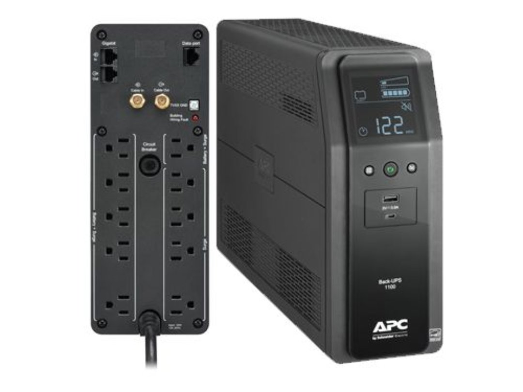 computadoras y laptops - UPS APC BR1100M2-LM BACK-UPS PRO, 1.1KVA (1100 VA), 600 WATTS ,INPUT 120V / OUTP 0