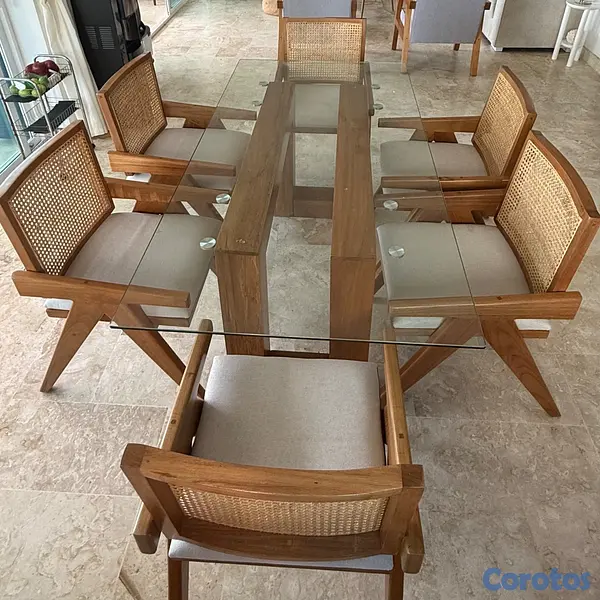 muebles y colchones - Comedor 6 sillas Rattan Excelente Condiciones! NEG 5