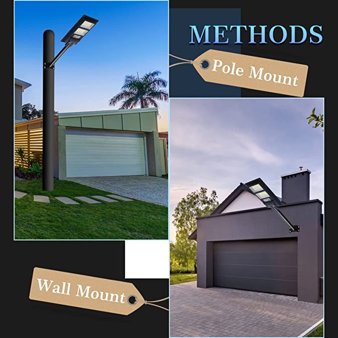 herramientas, jardines y exterior - Luz solar de 200 W con sensor de movimiento IP65 exteriores con panel 6