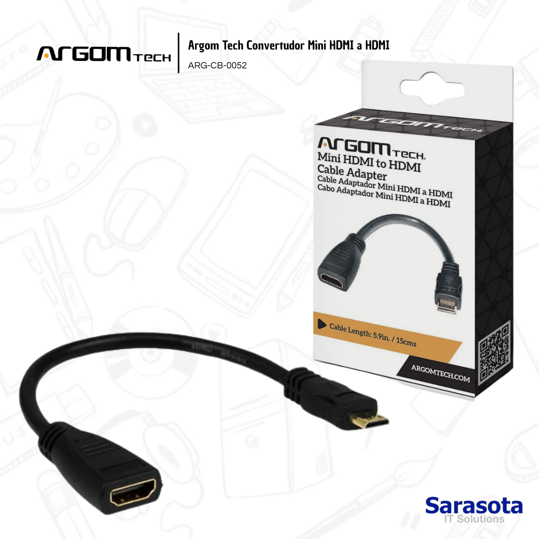 accesorios para electronica - Argom Tech Mini HDMI a HDMI hembra