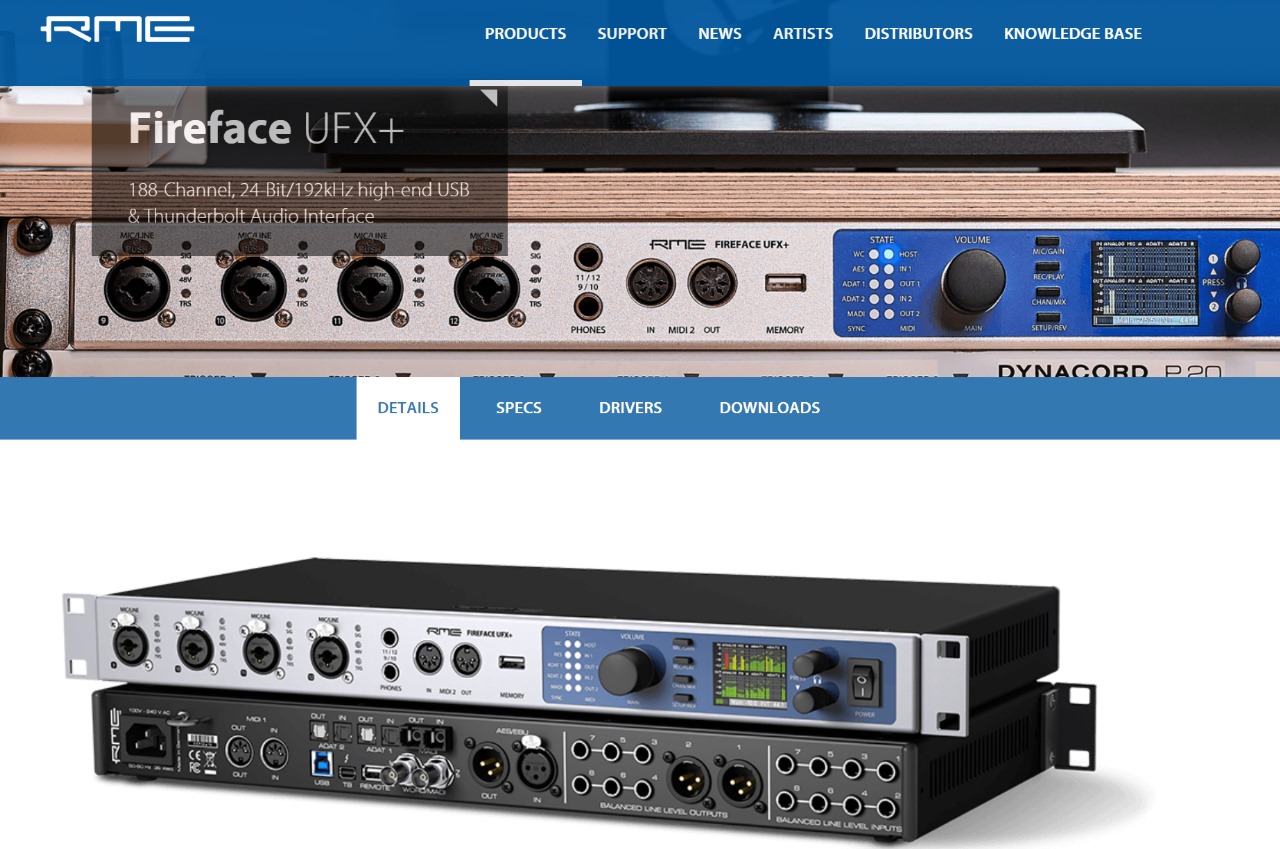 otros electronicos - RME Fireface UFX+  INTERFACE THUNDERBOLT 2