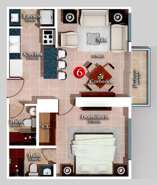 apartamentos - Apartamento 23-2204 piscina, ascensor, gimnasio, 2 habitaciones 3