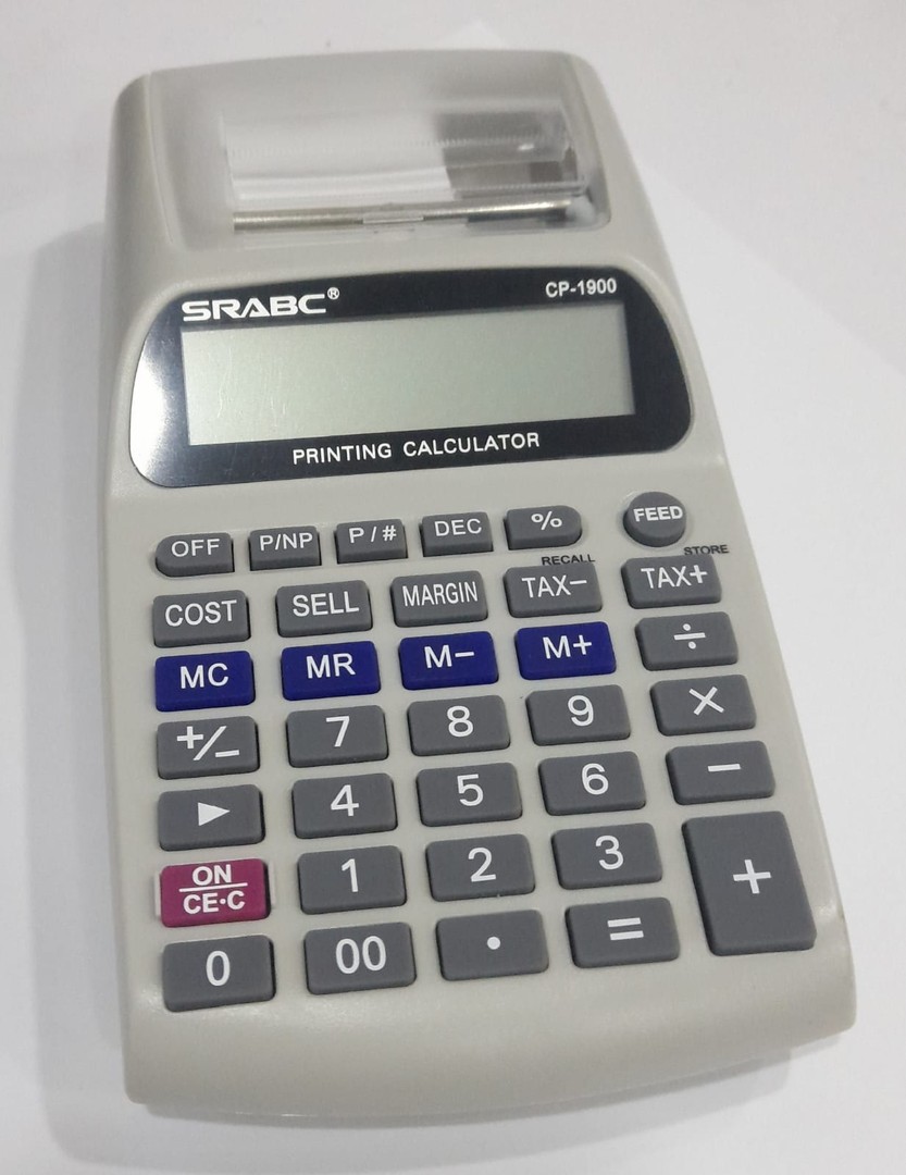 Calculadora impresora portatil  SRABC con papel profesional calculo digito Tax 3