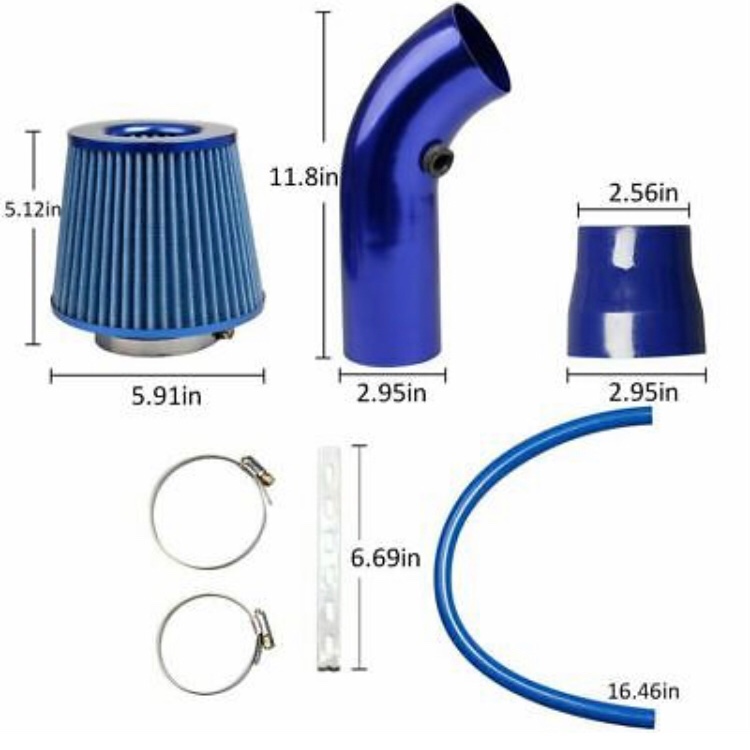accesorios para vehiculos - Kit Sistema Sensor + Tubería De Aire Frío + Filtro de Admisión de 3” 1