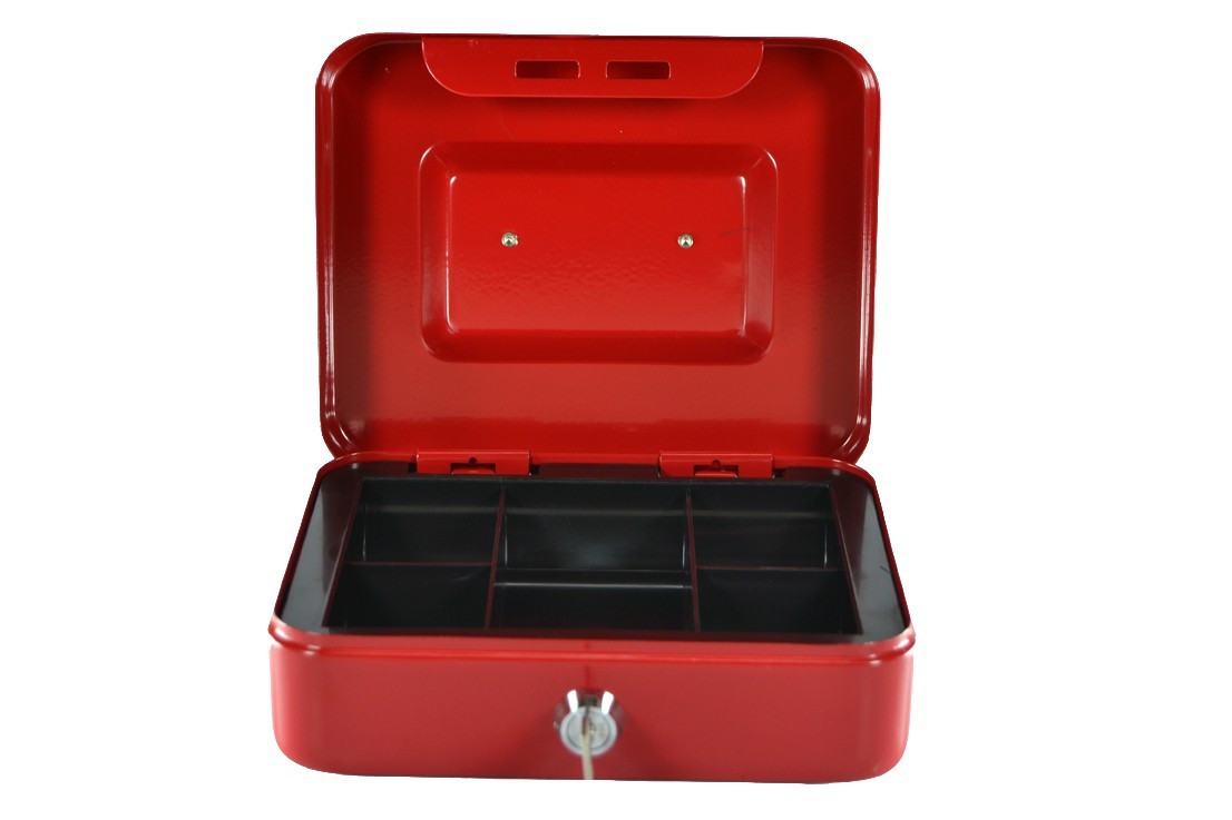herramientas, jardines y exterior - Caja de Metal, caja chica, de dinero, monedas, efectivo, de 8". 1