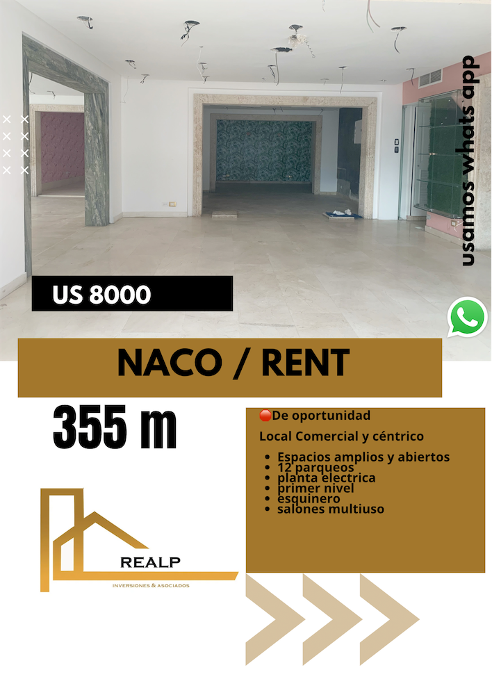 oficinas y locales comerciales - Local esquinero en Naco