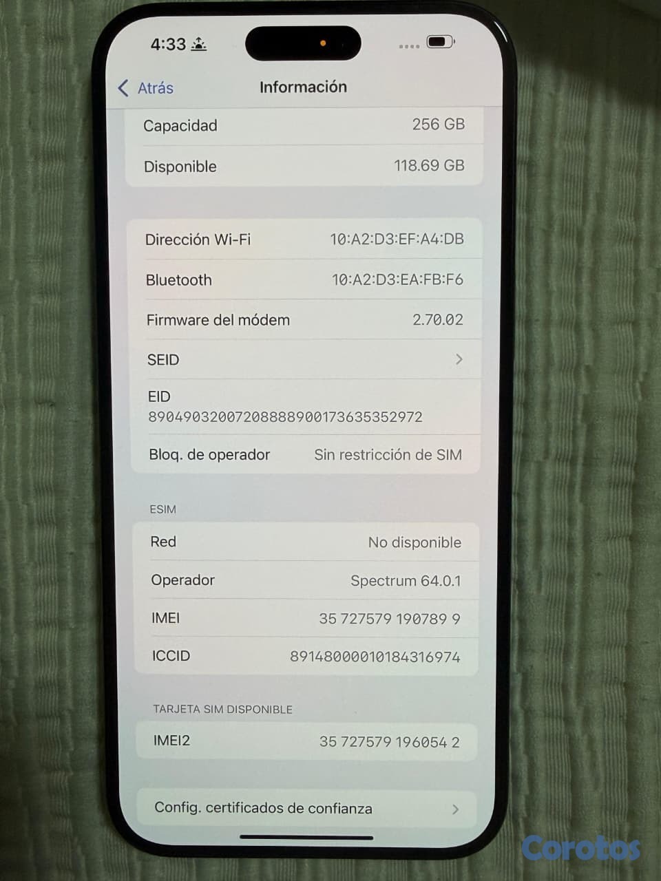 celulares y tabletas - Iphone 15 pro max - FACTORY UNLOCKED - 256GB 5