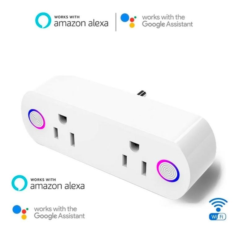 otros electronicos - Enchufe inteligente, conector plug wifi 2 en 1 para Alexa y Google Home 