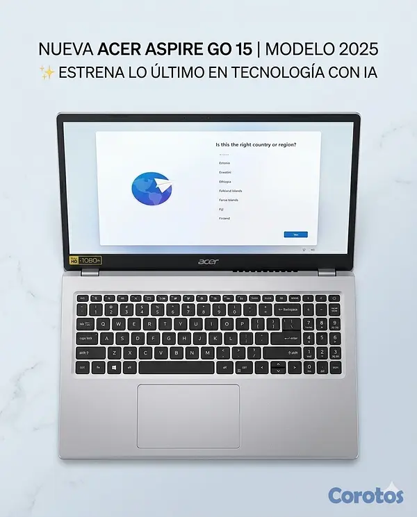 computadoras y laptops - Laptop Acer Aspire Go 15 – Nueva en Caja – Ideal para Trabajo y Estudios
 9