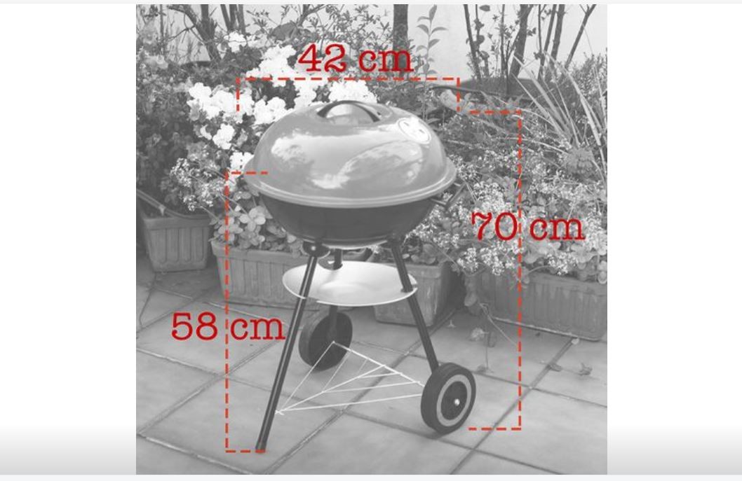 herramientas, jardines y exterior - Parrilla BBQ de carbon facil de transporte con ruedas 7