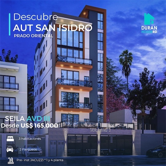 apartamentos - Venta de apartamento de 200mts la autopista de san Isidro con Santo Domingo 