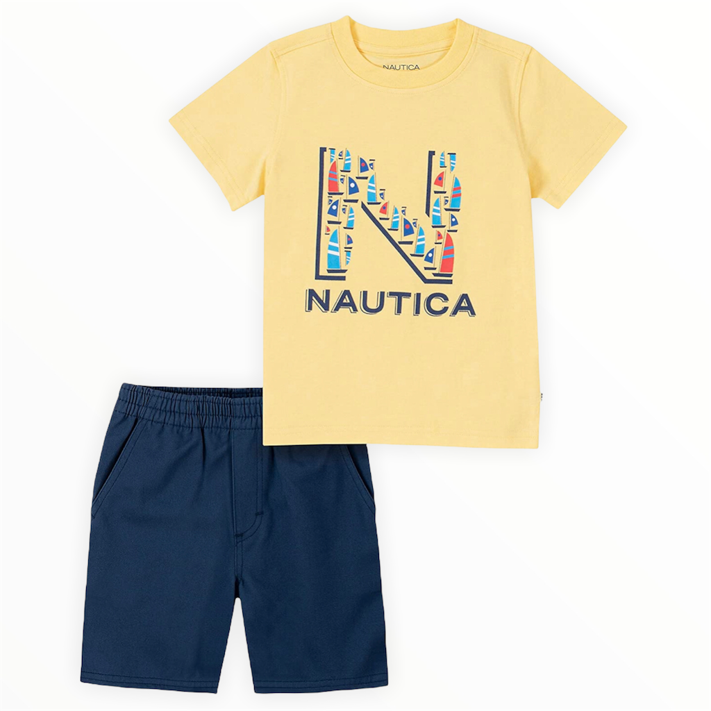 ropa y zapatos - Set Nautica de tshirt/short para niño