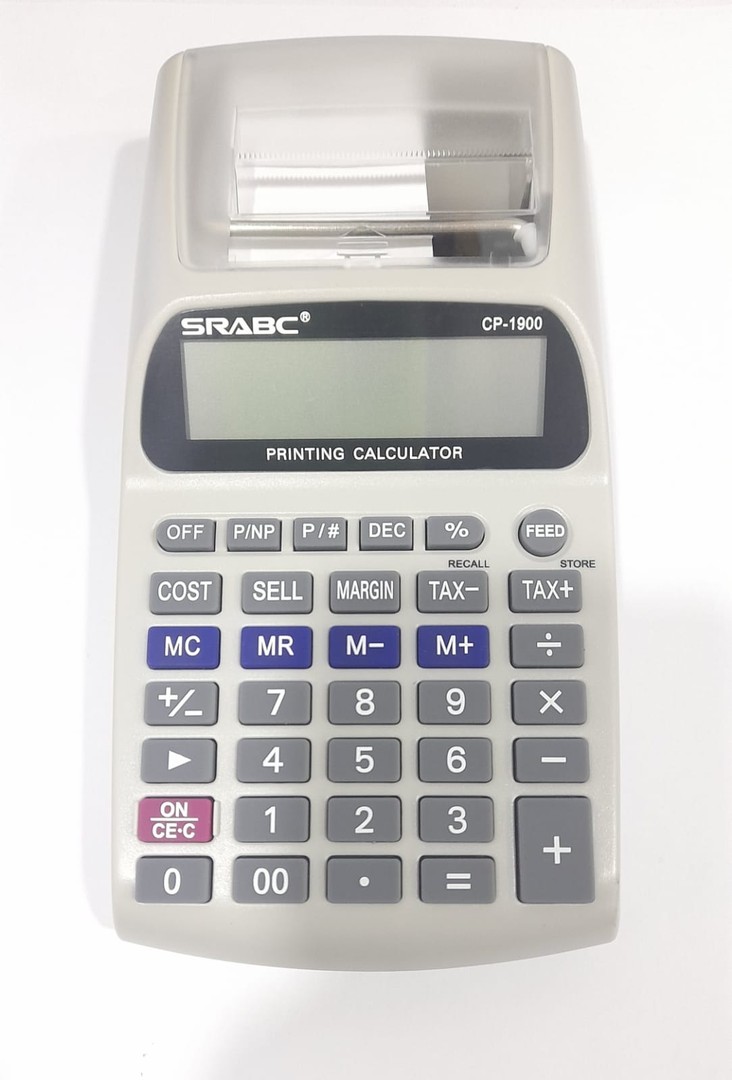 Calculadora impresora portatil  SRABC con papel profesional calculo digito Tax 1