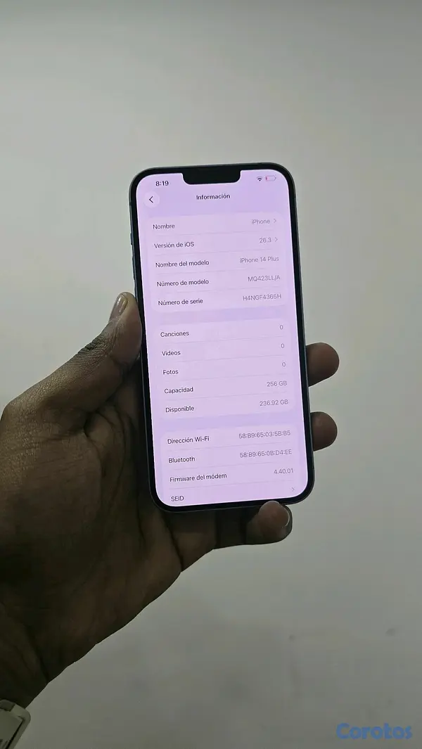 celulares y tabletas - iPhone 14 plus 256GB Azul Desbloqueado  4