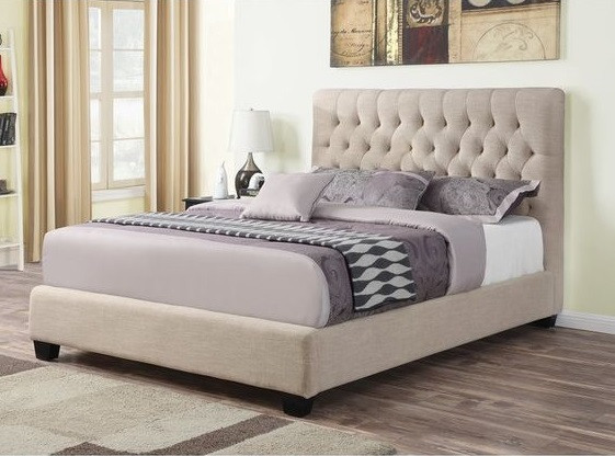 muebles y colchones - Cama color Beige Crema tapizada+colchón. Nueva