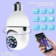 camaras y audio - Camara wifi inalambrica tipo bombillo 355 grados
