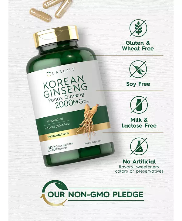 Salud y Equipamiento Médico - Capsulas De Extracto De Ginseng Coreano 2000 Mg Carlyle 5