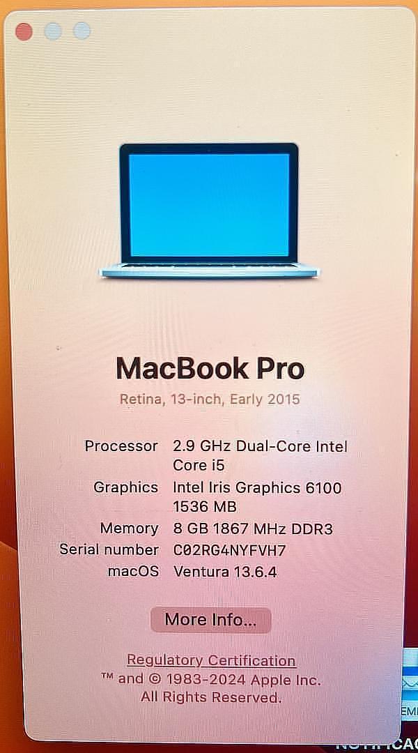computadoras y laptops - MacBook Pro 2015 💻 Retina 13” 512Gb 4