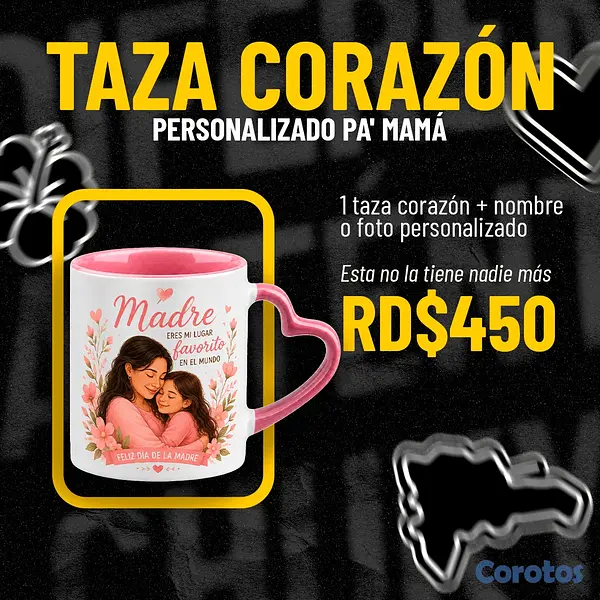 decoración y accesorios - Taza corazón personalizada Día de las Madres  1