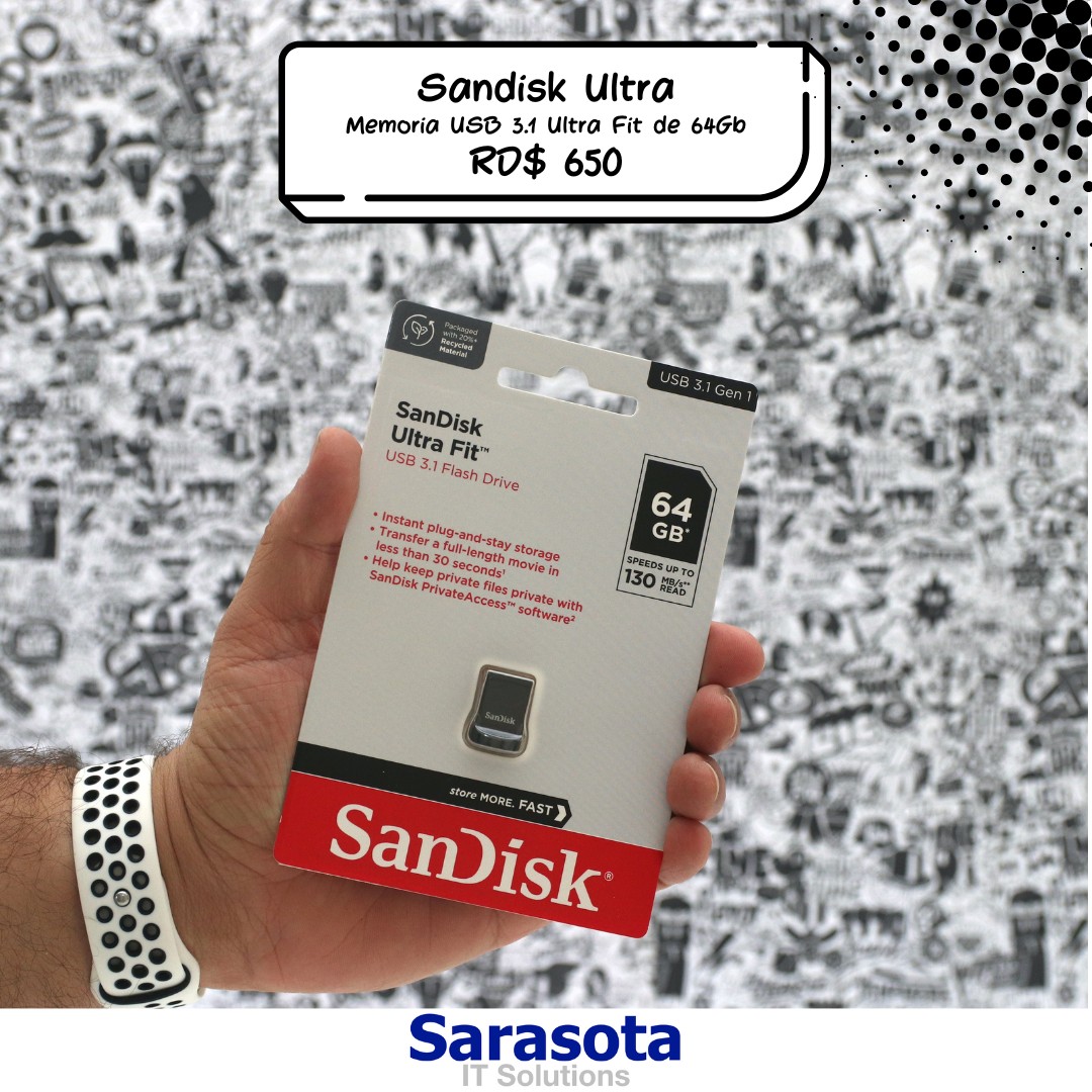 accesorios para electronica - Sandisk memoria USB 3.1 Ultra Fit de 64Gb